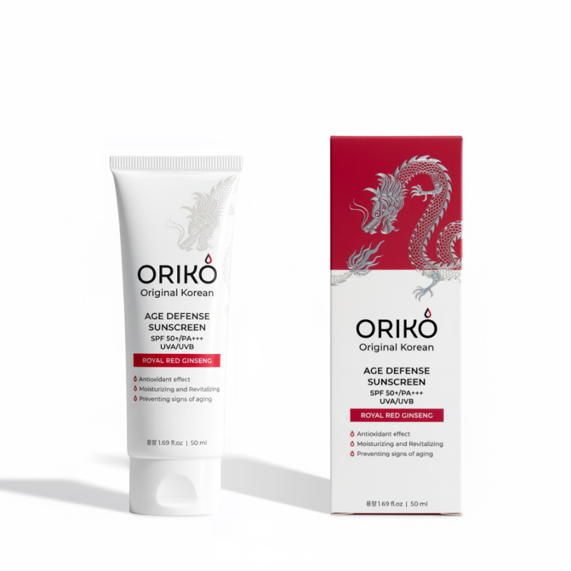 ORIKO Royal Red Ginseng Age Defense Sunscreen SPF 50+/PA+++ Солнцезащитный крем для лица SPF 50+/PA+++ с экстрактом красного женьшеня 50 мл